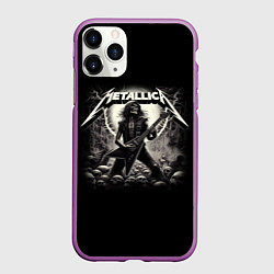Чехол iPhone 11 Pro матовый Metallica - guitar solo, цвет: 3D-фиолетовый