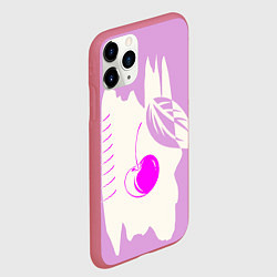 Чехол iPhone 11 Pro матовый Вишневый коллаж, цвет: 3D-малиновый — фото 2