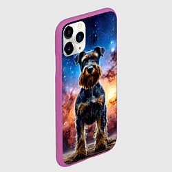 Чехол iPhone 11 Pro матовый Ризеншнауцер в космосе, цвет: 3D-фиолетовый — фото 2