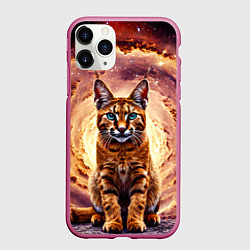 Чехол iPhone 11 Pro матовый Каракет в космосе, цвет: 3D-малиновый