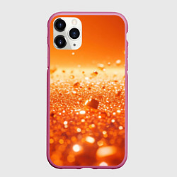 Чехол iPhone 11 Pro матовый Оранжевые блестящие частицы текстура, цвет: 3D-малиновый
