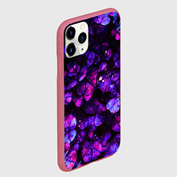 Чехол iPhone 11 Pro матовый Флуоресцентные цветы, цвет: 3D-малиновый — фото 2