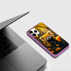 Чехол iPhone 11 Pro матовый Умилительная красная панда, цвет: 3D-фиолетовый — фото 2
