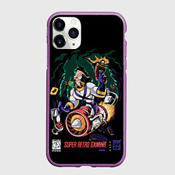 Чехол iPhone 11 Pro матовый Earth worm Jim - super retro gaming, цвет: 3D-фиолетовый
