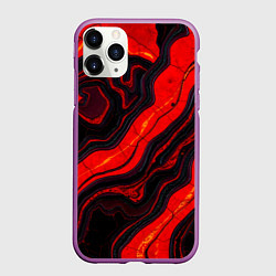 Чехол iPhone 11 Pro матовый Срез магматической породы, цвет: 3D-фиолетовый