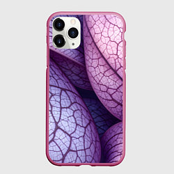Чехол iPhone 11 Pro матовый Прожилки экзотического растения, цвет: 3D-малиновый