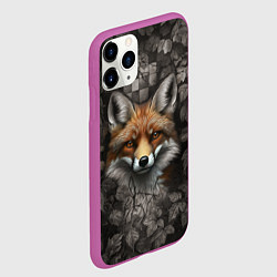 Чехол iPhone 11 Pro матовый Внимательный лис, цвет: 3D-фиолетовый — фото 2