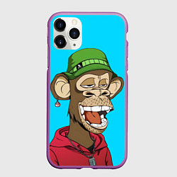 Чехол iPhone 11 Pro матовый NFT smile ape, цвет: 3D-фиолетовый