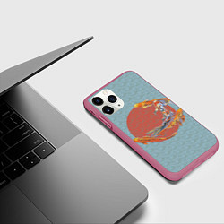 Чехол iPhone 11 Pro матовый Рыба карпы кои, цвет: 3D-малиновый — фото 2