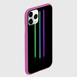 Чехол iPhone 11 Pro матовый Neon stripes, цвет: 3D-фиолетовый — фото 2