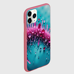 Чехол iPhone 11 Pro матовый Розовые кристаллы, цвет: 3D-малиновый — фото 2