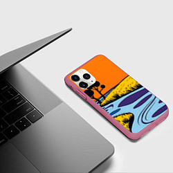 Чехол iPhone 11 Pro матовый Пейзаж с фантастической природой, цвет: 3D-малиновый — фото 2