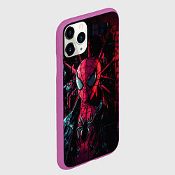 Чехол iPhone 11 Pro матовый Человек-паук панк, цвет: 3D-фиолетовый — фото 2