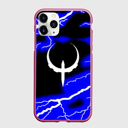 Чехол iPhone 11 Pro матовый Quake молнии шторм, цвет: 3D-малиновый