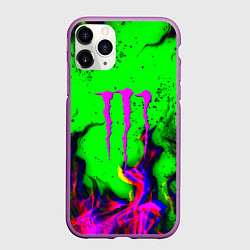 Чехол iPhone 11 Pro матовый Monster Energy flame, цвет: 3D-фиолетовый