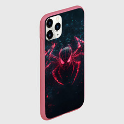 Чехол iPhone 11 Pro матовый Спайдер-мэн с лапами паука, цвет: 3D-малиновый — фото 2