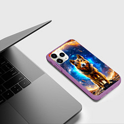 Чехол iPhone 11 Pro матовый Волкодав в космосе, цвет: 3D-фиолетовый — фото 2