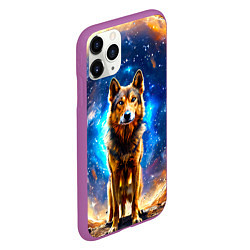 Чехол iPhone 11 Pro матовый Волкодав в космосе, цвет: 3D-фиолетовый — фото 2