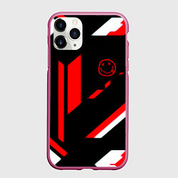 Чехол iPhone 11 Pro матовый Nirvana текстура полосы, цвет: 3D-малиновый
