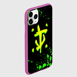Чехол iPhone 11 Pro матовый Doom x fallout кислотное лого, цвет: 3D-фиолетовый — фото 2