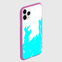 Чехол iPhone 11 Pro матовый Голубой огонь текстура, цвет: 3D-фиолетовый — фото 2