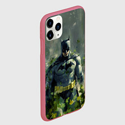 Чехол iPhone 11 Pro матовый Бэтмен зеленые краски, цвет: 3D-малиновый — фото 2