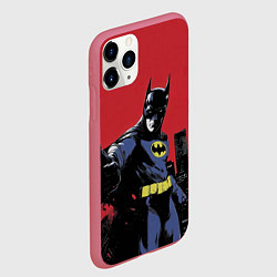 Чехол iPhone 11 Pro матовый Бэтмен показывает класс, цвет: 3D-малиновый — фото 2