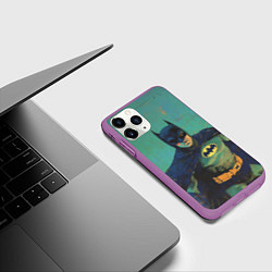Чехол iPhone 11 Pro матовый Злой Бэтмен, цвет: 3D-фиолетовый — фото 2