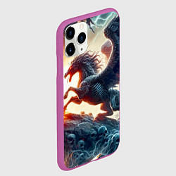 Чехол iPhone 11 Pro матовый Пегас тёмных сил - нейроарт, цвет: 3D-фиолетовый — фото 2