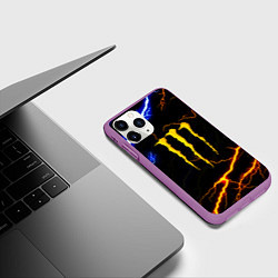 Чехол iPhone 11 Pro матовый Monster energy storm, цвет: 3D-фиолетовый — фото 2