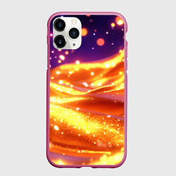 Чехол iPhone 11 Pro матовый Золотая волнистая текстура, цвет: 3D-малиновый