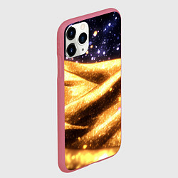 Чехол iPhone 11 Pro матовый Золотая текстура и синее небо, цвет: 3D-малиновый — фото 2