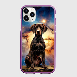 Чехол iPhone 11 Pro матовый Курцхаар и космос