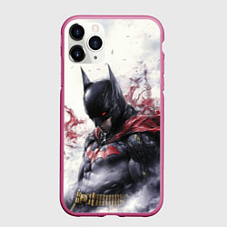 Чехол iPhone 11 Pro матовый Бэтмен в тумане, цвет: 3D-малиновый