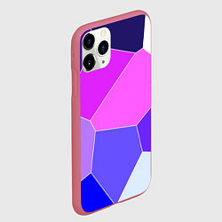 Чехол iPhone 11 Pro матовый Сине-розовый крупные фрагменты, цвет: 3D-малиновый — фото 2