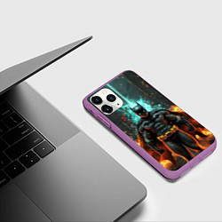 Чехол iPhone 11 Pro матовый Бэтмен эпик, цвет: 3D-фиолетовый — фото 2