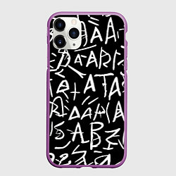 Чехол iPhone 11 Pro матовый Абракадабра абстрактная каллиграфия, цвет: 3D-фиолетовый