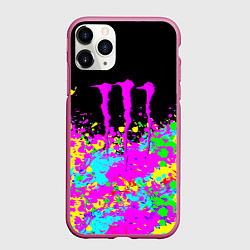 Чехол iPhone 11 Pro матовый Monster energy краски неоновые
