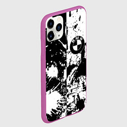 Чехол iPhone 11 Pro матовый BMW черно белые краски, цвет: 3D-фиолетовый — фото 2