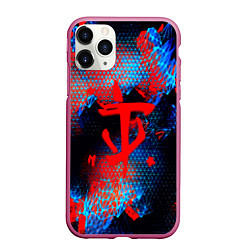 Чехол iPhone 11 Pro матовый Doom космическая абстракция, цвет: 3D-малиновый