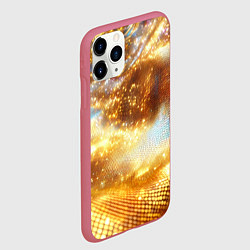 Чехол iPhone 11 Pro матовый Блестящая золотая текстура, цвет: 3D-малиновый — фото 2