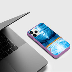 Чехол iPhone 11 Pro матовый Хоккейная коробка, цвет: 3D-фиолетовый — фото 2