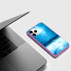 Чехол iPhone 11 Pro матовый Хоккейная площадка, цвет: 3D-фиолетовый — фото 2
