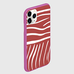 Чехол iPhone 11 Pro матовый Полоски красной зебры, цвет: 3D-фиолетовый — фото 2