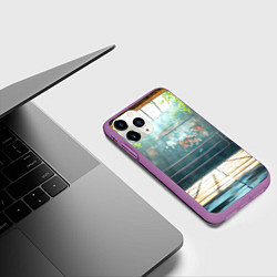 Чехол iPhone 11 Pro матовый Ринг под открытым небом, цвет: 3D-фиолетовый — фото 2