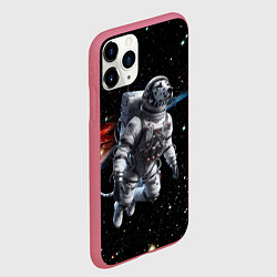 Чехол iPhone 11 Pro матовый The dalmatian brave cosmonaut - ai art, цвет: 3D-малиновый — фото 2