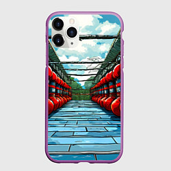 Чехол iPhone 11 Pro матовый Зал Муай Тай, цвет: 3D-фиолетовый