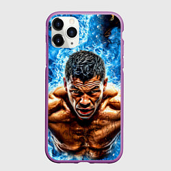 Чехол iPhone 11 Pro матовый Артуро Гатти в синем пламени