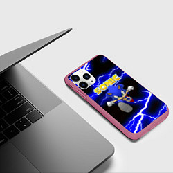 Чехол iPhone 11 Pro матовый Sonic storm electro, цвет: 3D-малиновый — фото 2