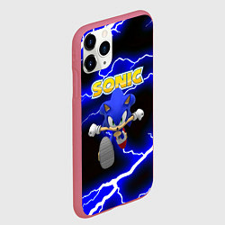 Чехол iPhone 11 Pro матовый Sonic storm electro, цвет: 3D-малиновый — фото 2
